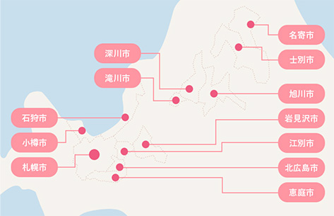 道内の葬儀施設数のマップ